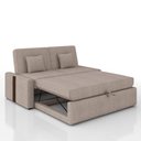 Ver imagem 5 de Sofá Cama Retrátil 2 Lugares 145 Linho Charlotte Matrix Cor:sintetico Marrom e Linho Cru