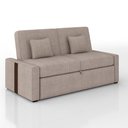 Ver imagem 3 de Sofá Cama Retrátil 2 Lugares 145 Linho Charlotte Matrix Cor:sintetico Marrom e Linho Cru