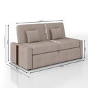 Ver mais imagens de Sofá Cama Retrátil 2 Lugares 145 Linho Charlotte Matrix Cor:sintetico Marrom e Linho Cru