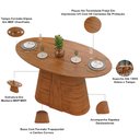 Ver imagem 4 de Mesa de Jantar 6 Lugares Orgânica Tampo Elipse 183cm Degas D05 Freijó - Lyam Decor