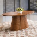 Ver imagem 1 de Mesa de Jantar 6 Lugares Orgânica Tampo Elipse 183cm Degas D05 Freijó - Lyam Decor
