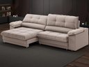 Ver imagem 1 de Sofá com Carregador Usb Retrátil Reclinável Monaco 2,10m Velosuede Bege - Netsofas