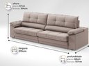 Ver imagem 3 de Sofá com Carregador Usb Retrátil Reclinável Monaco 2,10m Velosuede Bege - Netsofas