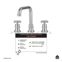 Ver imagem 2 de Torneira para Banheiro Misturador Duplo Comando Jatobá Pingoo.casa - Prata Cromado