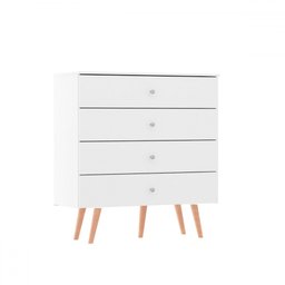 Cômoda 4 Gavetas Retrô Branco 9020 - Soluzione - 2 Cômoda 4 Gavetas Retrô Branco 9020 - Soluzione - 2