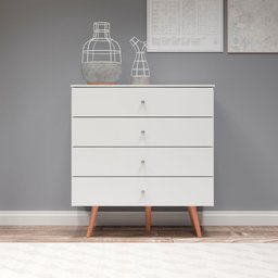 Cômoda 4 Gavetas Retrô Branco 9020 - Soluzione - 1 Cômoda 4 Gavetas Retrô Branco 9020 - Soluzione - 1