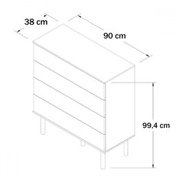 Cômoda 4 Gavetas Retrô Branco 9020 - Soluzione - 3 Cômoda 4 Gavetas Retrô Branco 9020 - Soluzione - 3