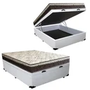 Ver imagem 3 de Cama Box Baú Casal Conforto Sintético Branco + Colchão Casal Conforto Espuma D33 Com EPS 30x138x188