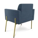 Ver imagem 5 de Poltrona Pé de Ferro Dourado Decorativa Marisa Suede Azul Marinho D03 - D'Rossi