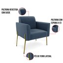 Ver imagem 3 de Poltrona Pé de Ferro Dourado Decorativa Marisa Suede Azul Marinho D03 - D'Rossi