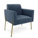 Ver imagem 1 de Poltrona Pé de Ferro Dourado Decorativa Marisa Suede Azul Marinho D03 - D'Rossi