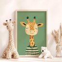 Ver imagem 2 de Quadro Decorativo Infantil Girafa Feliz Animais Safari Quarto Bebê Menino Menina NO1