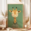 Ver imagem 1 de Quadro Decorativo Infantil Girafa Feliz Animais Safari Quarto Bebê Menino Menina NO1