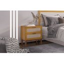 Ver imagem 4 de Kit Mesa de Cabeceira Santorini Pes de Madeira 60cm Cor:nature