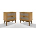 Ver imagem 2 de Kit Mesa de Cabeceira Santorini Pes de Madeira 60cm Cor:nature