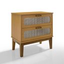 Ver imagem 3 de Kit Mesa de Cabeceira Santorini Pes de Madeira 60cm Cor:nature