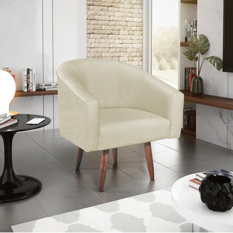 Poltrona Decorativa Sala de Estar Recepção Luiza Pés Palito Suede - Doce Sonho Móveis POLTRONAS POLT