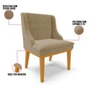 Ver imagem 3 de Cadeira Estofada para Sala de Jantar Base Fixa de Madeira Castanho Lia Suede Marrom RT - Ibiza