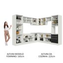 Ver imagem 6 de Armário de Cozinha Completa de Canto 546cm Branco/Preto Lux Madesa 03