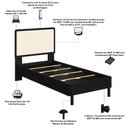 Ver imagem 5 de Cama Solteiro com Cabeceira Palhinha 88cm Moss A03 Nero - Lyam Decor