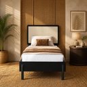 Ver imagem 3 de Cama Solteiro com Cabeceira Palhinha 88cm Moss A03 Nero - Lyam Decor