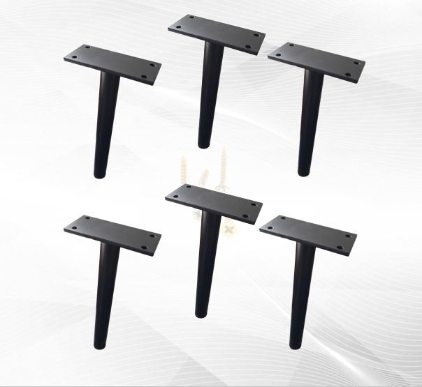 KIT 6 Pés de Metal 18cm Preto Multiuso Para Armário Mesas de Cabeceiras e Camas