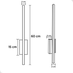 Arandela de Parede Style Dourado Luz Indireta Led 2700k 60cm - 5