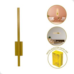 Arandela de Parede Style Dourado Luz Indireta Led 2700k 60cm - 1