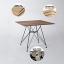Ver imagem 2 de Mesa de Jantar Eames Eiffel 90cm Amêndoa Quadrada com 4 Cadeiras Pretas Base de Ferro Preto