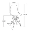 Ver imagem 5 de Mesa de Jantar Eames Eiffel 90cm Amêndoa Quadrada com 4 Cadeiras Pretas Base de Ferro Preto