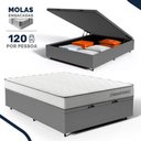 Ver imagem 5 de Cama Box Baú Casal com Colchão de Molas Ensacadas Double Comfort 138x188x62cm