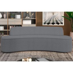 Sofá 4 Lugares para Sala de Estar Living 230cm Koane D06 Bouclê Cinza - Mpozenato - 5