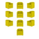 Ver imagem 1 de Kit 10 Cadeiras Poltronas Decorativas Sala de Espera Clinica Tecido Cor:Amarelo
