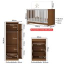 Ver imagem 7 de Quarto de Bebê Completo com Colchão Incluso Doce de Leite Multimóveis Mp4238 Madeirado/branco