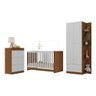 Quarto de Bebê Completo com Colchão Incluso Doce de Leite Multimóveis Mp4238 Madeirado/branco - 2