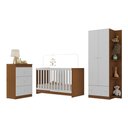 Ver imagem 2 de Quarto de Bebê Completo com Colchão Incluso Doce de Leite Multimóveis Mp4238 Madeirado/branco