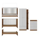 Ver imagem 6 de Quarto de Bebê Completo com Colchão Incluso Doce de Leite Multimóveis Mp4238 Madeirado/branco
