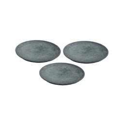 Kit 3 Pratos Raso Redondo Pedra Sabão Sobremesa e Bolos 30cm - 1
