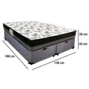 Ver imagem 6 de Cama Box Baú Casal Suede Bipartido + Colchão Ortobom Iso Dupla Face 60x138x188 Cor:cinza