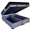 Ver imagem 4 de Cama Box Baú Casal Suede Bipartido + Colchão Ortobom Iso Dupla Face 60x138x188 Cor:cinza