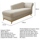 Ver imagem 4 de Kit Diva Recamier Vanessa 140cm Lado Esquerdo e 02 Poltronas Laura Suede - Doce Sonho Móveis RECAMIE