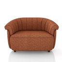 Ver imagem 2 de Sofá Namoradeira Decorativa Latvia 150cm Pés de Madeira Linho Terracota G45 - Gran Belo