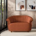 Ver imagem 1 de Sofá Namoradeira Decorativa Latvia 150cm Pés de Madeira Linho Terracota G45 - Gran Belo