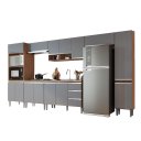 Ver imagem 2 de Cozinha Modulada 7 Peças Athena Freijó Cinza Megasul