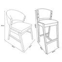 Ver imagem 4 de Kit 3 Cadeiras de Jantar Debora Madeira Maciça com 2 Banquetas Ana Cerejeira Premium Linho Bege
