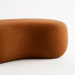 Puff Feijão Orgânico Moderno 100cm Escultural Suede Curvo - 3