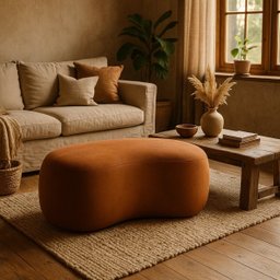 Puff Feijão Orgânico Moderno 100cm Escultural Suede Curvo - 1