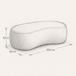 Puff Feijão Orgânico Moderno 100cm Escultural Suede Curvo - 7