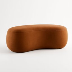 Puff Feijão Orgânico Moderno 100cm Escultural Suede Curvo - 2