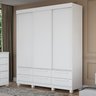 Guarda Roupa Casal Rimo 100% MDF 3 Portas Deslizantes com 6 Gavetas - Branco - 1